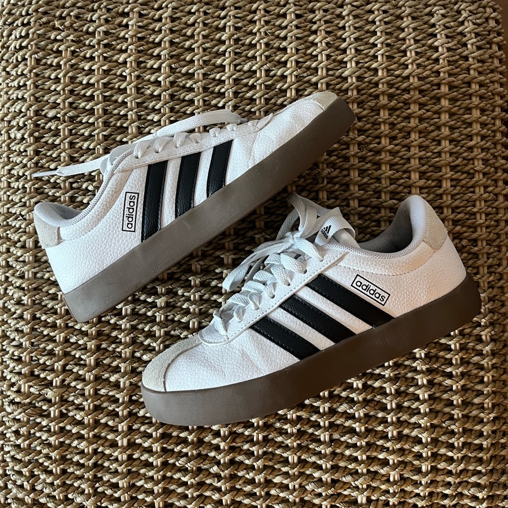 Adidas White and Black Casual Shoes